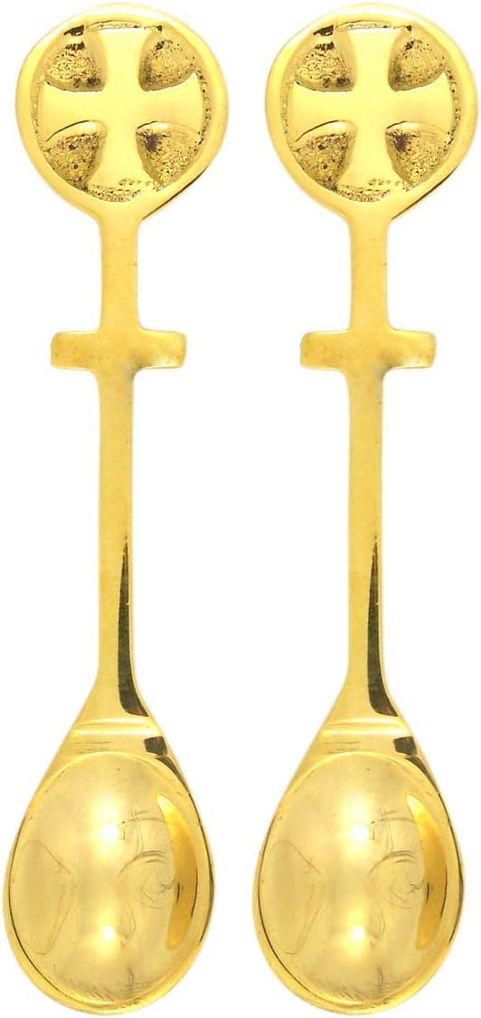 Needzo Incense Spoon with Cross Design, for Use with Boats and Censers, 4 Inch (Pack of 2)