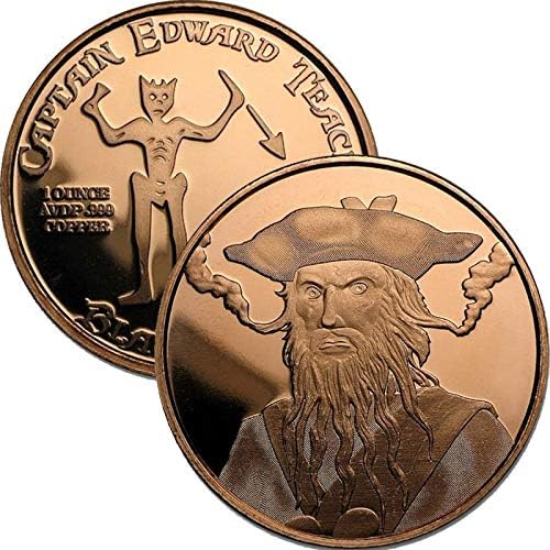 1 oz .999 Pure Copper Round/Challenge Coin (Blackbeard)