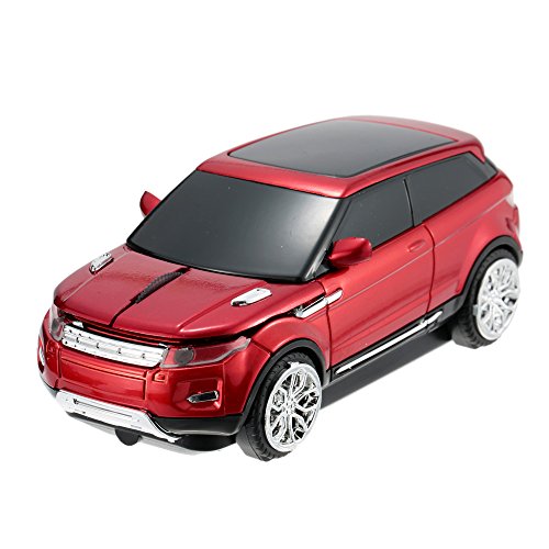 ECOiNVA Funkmaus Wireless Kabellose Sportwagen Auto Maus, 1600DPI Desktop Laptop Computer Maus (Rouge) – vue 2