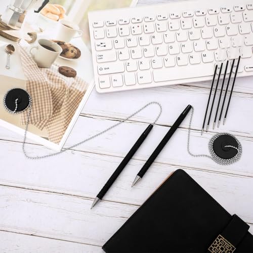 Stylos de bureau avec chaînes porte-stylo de sécurité lot 64