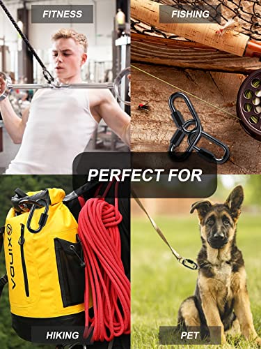 Delswin Locking Carabiner Quick Chain Link - 12 Pack M4 5/32 Inch Heavy Duty Chain Links, Black Carabiner Clips For Chandeliers, Water Bottles, Birds' Toys, Dog Leashes, Key Rings, 500 Lbs Capacity #TOP6