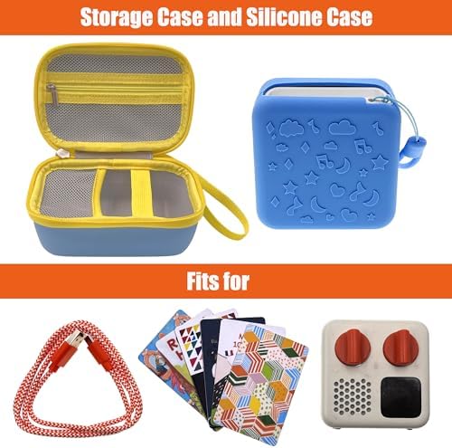 LeoTube Hard Case Bag and Silicone Shell Cover for Yoto Mini Kids Audio & Music Player. Storage Holder for Children’s Speaker Plays Audiobook Cards and Accessories for Boys and Girls (Blue) 2 51TyDLpYAXL. AC
