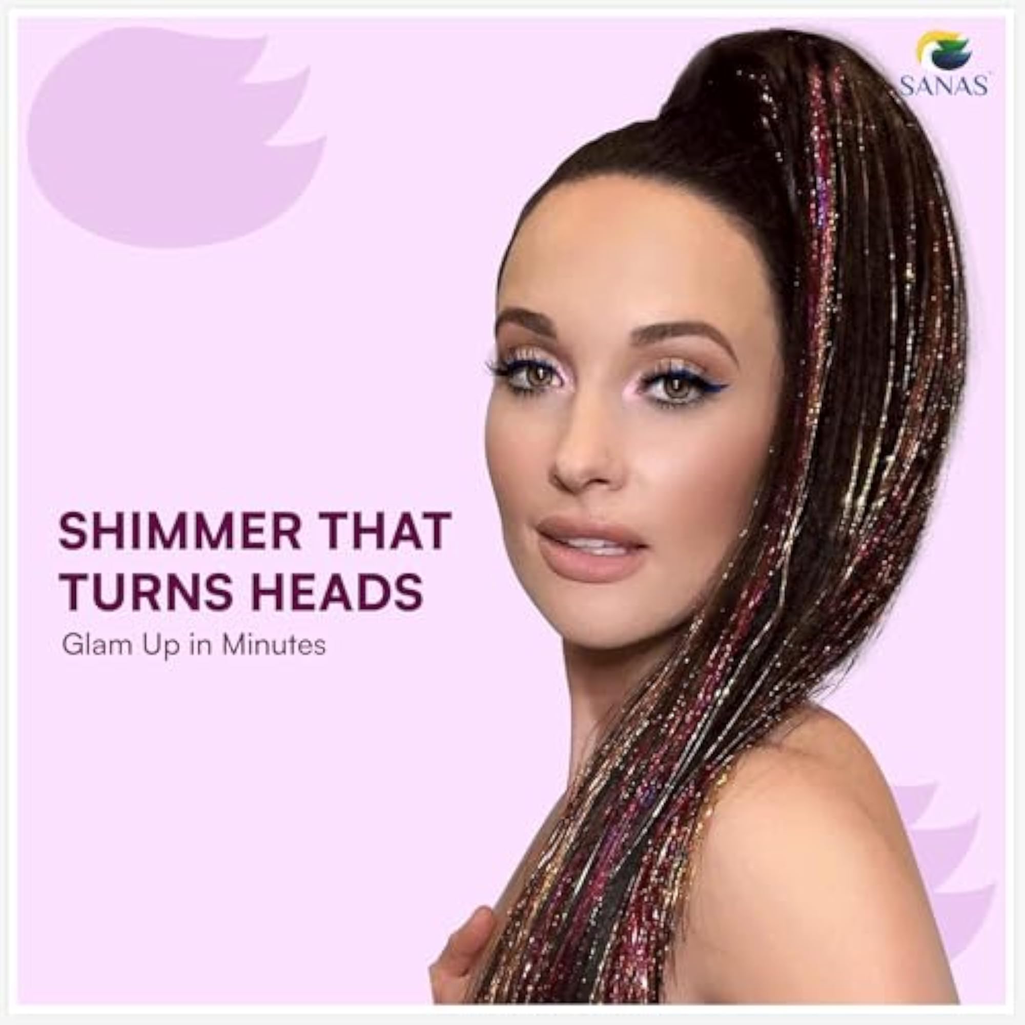 12pcs Hair Tinsel Glitter Extensions for Women