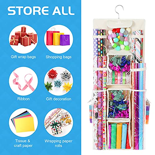 Freegrace-Double-Sided-Hanging-Gift-Wrap-Organizer-Large-16-x-41-Wrapping-Paper-Rolls-Storage-Bag-Tearproof-Space-Saving-Closet-Gift-Bag-Organization-Solution-Beige