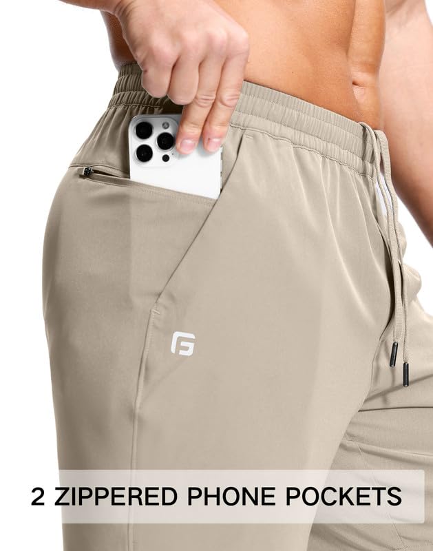 Image of GGJ Men's Lightweight Athletic Shorts with 2 Zipper Pockets 7 inch /9 inch /5 inch Gym Workout Running Quick Dry Tennis Shorts for Men