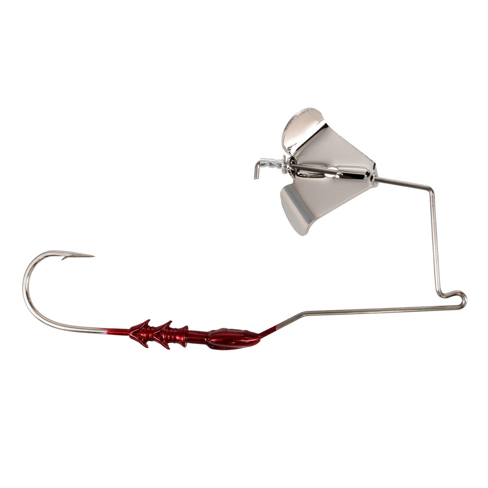 BUCKEYE LURES G-Buzz Single Bladed Buzzbait - Durable Fish-Catching Topwater Lure for Bass Fishing, 3/8 oz, Red with Nickel Blade