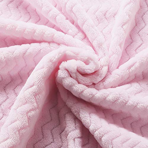 Image of CREVENT 2Pcs 75cmX100cm Cute Cozy Fluffy Warm Baby Blankets for Infants Toddlers' Bedding Crib Cot Stroller - Giraffe + Pink