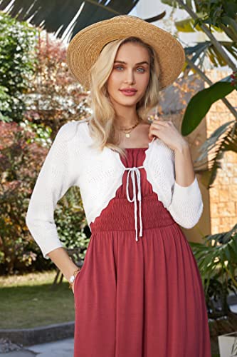 GRACE KARIN Women's 3/4 Sleeve Bolero Shrug Lightweight Open Front Cropped Cardigan Knit Shrugs for Dresses4