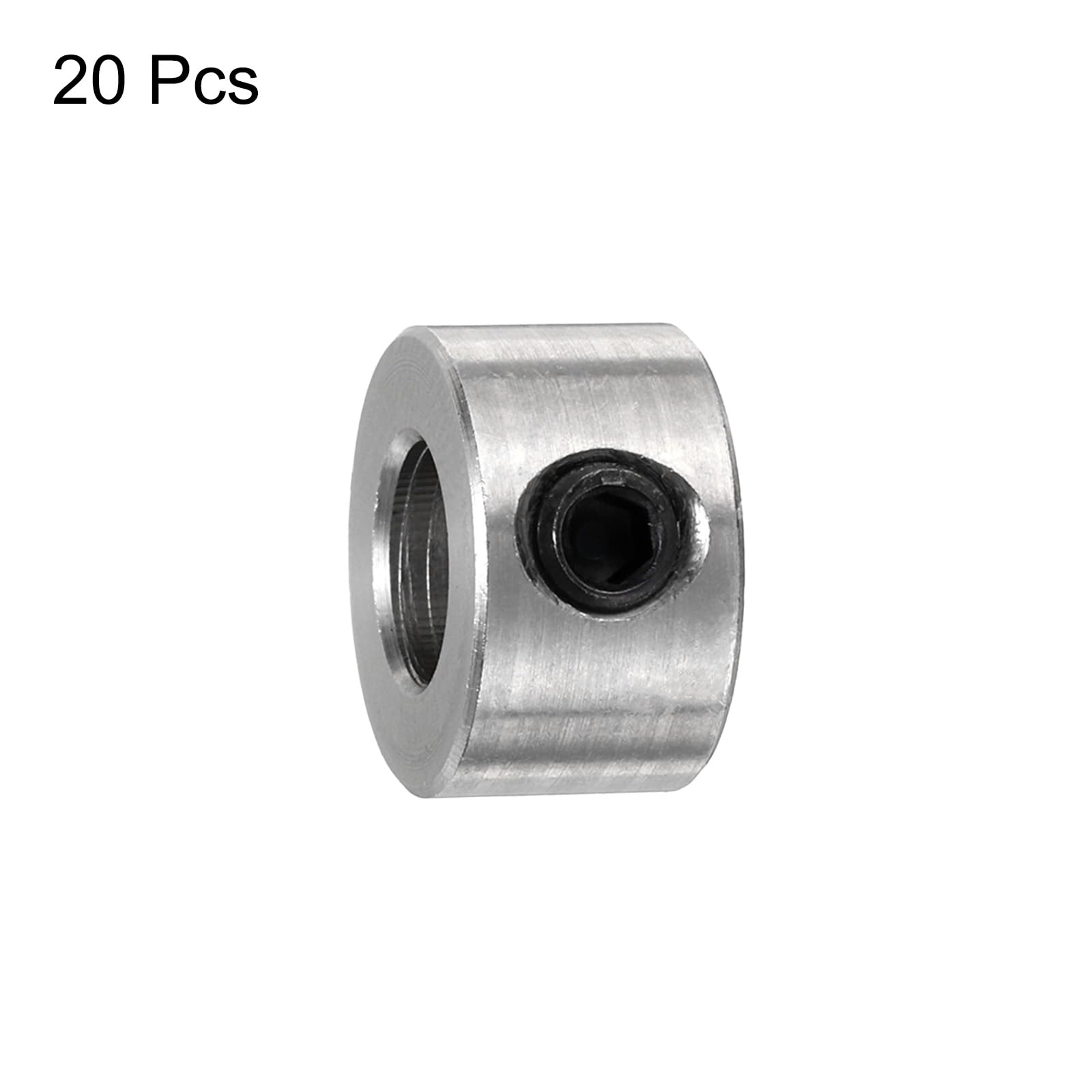 QUARKZMAN 20Pcs Colliers à Vis de Réglage 6mm Alésage Colliers d'Arbre, 12mm OD, 7mm Largeur, Collier d'Arrêt de Foret, Colliers de Profondeur pour Forets en Acier Inoxydable
