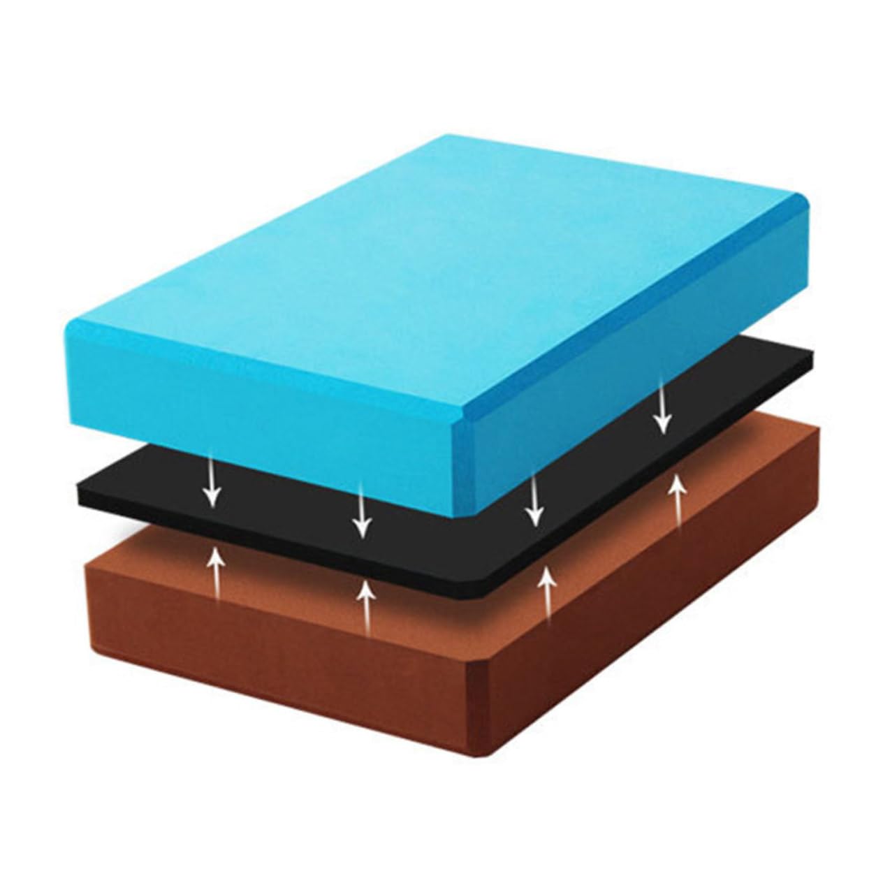 Balacoo 2Pcs Double Colored Yoga Blocks High Density Eva Bricks for Enhanced Support Stability and Flexibility and Exercise Blue Dark Brown Green Dark Brown