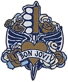C&D Visionary Bon Jovi Heart & Dagger Patch, Blue, White