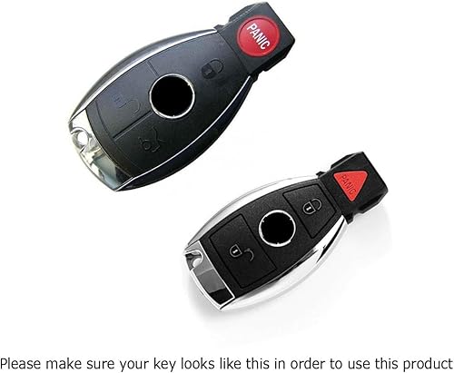 Miniatura 2 de Llavero iJDMTOY inteligente con carcasa brillante a control remoto con ajuste preciso para Mercedes Benz clase C E S M CLS CLK GLK GL, etc, Negro