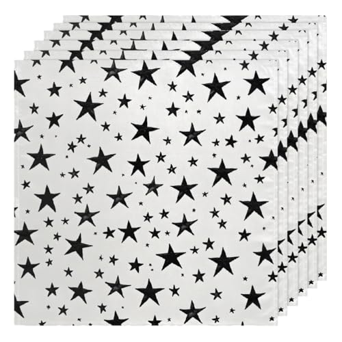Servilletas de Tela Estrella Negra Minimalista Set x6 20x20 in miniatura 1