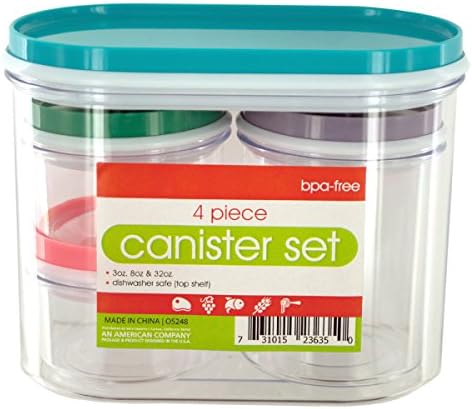 Axeton Plastic Food container BPA-Free, 4 Piece set, Multi-Purpose