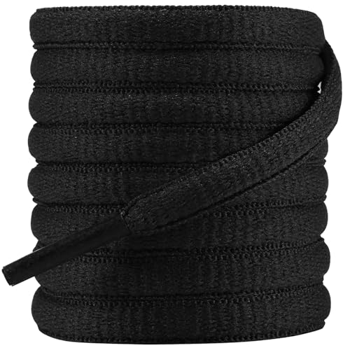 Dafannis Ovale Sportschuhe Schnürsenkel, 2 Paar Halb Runde Schnürsenkel für Sneaker, Laufschuhe, Basketballschuhe und Turnschuhe