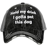 KATYDID Hold My Drink I Gotta Pet This Dog Baseball Cap - Trucker Hat for Women - Stylish Cute Ball...