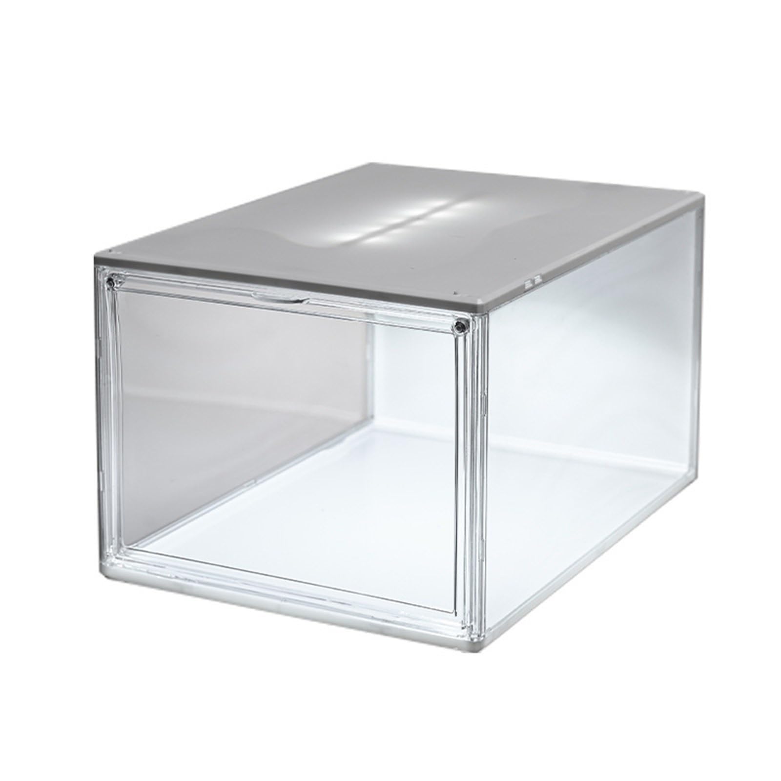 Fahoujs Clear View LED Illuminated Shoe Storage Box Dustproof Design for Displaying Collections Domestic Settings LED Illuminated Clear Storage Box for Enhanced in Domestic Settings