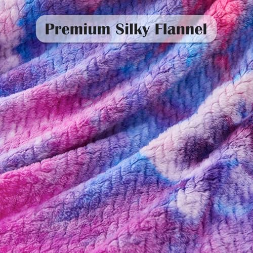 NEWCOSPLAY Superweiche Überwurfdecke, seidiges Flanell-Fleece, Blättermuster, leichte Bettdecke, für alle Jahreszeiten, Dunkelviolett… – Ansicht 5