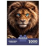 Rompecabezas para Adultos De 1000 Piezas Majestic Lion with Piercing Blue Eyes Rompecabezas para Adolescentes Juego Familiar Carrera De Velocidad Manual Cumpleaños 70x50cm/1000pcs
