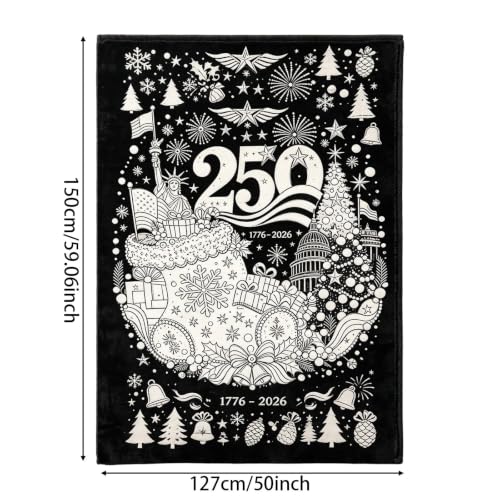 50x59 Inch DIY Throw 250th Anniversary Christmas Coloring Blanket for Adult (Black3) - image 7