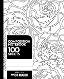 Line Marble Composition Notebook Rose Pattern: Line Marbles Composition Notebook Cool Rose colors Pattern for Students and Teachers Business, Office ... Supplies, 100 Sheets, 200 pages 9.25