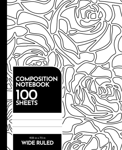 Line Marble Composition Notebook Rose Pattern: Line Marbles Composition Notebook Cool Rose colors Pattern for Students and Teachers Business, Office ... Supplies, 100 Sheets, 200 pages 9.25