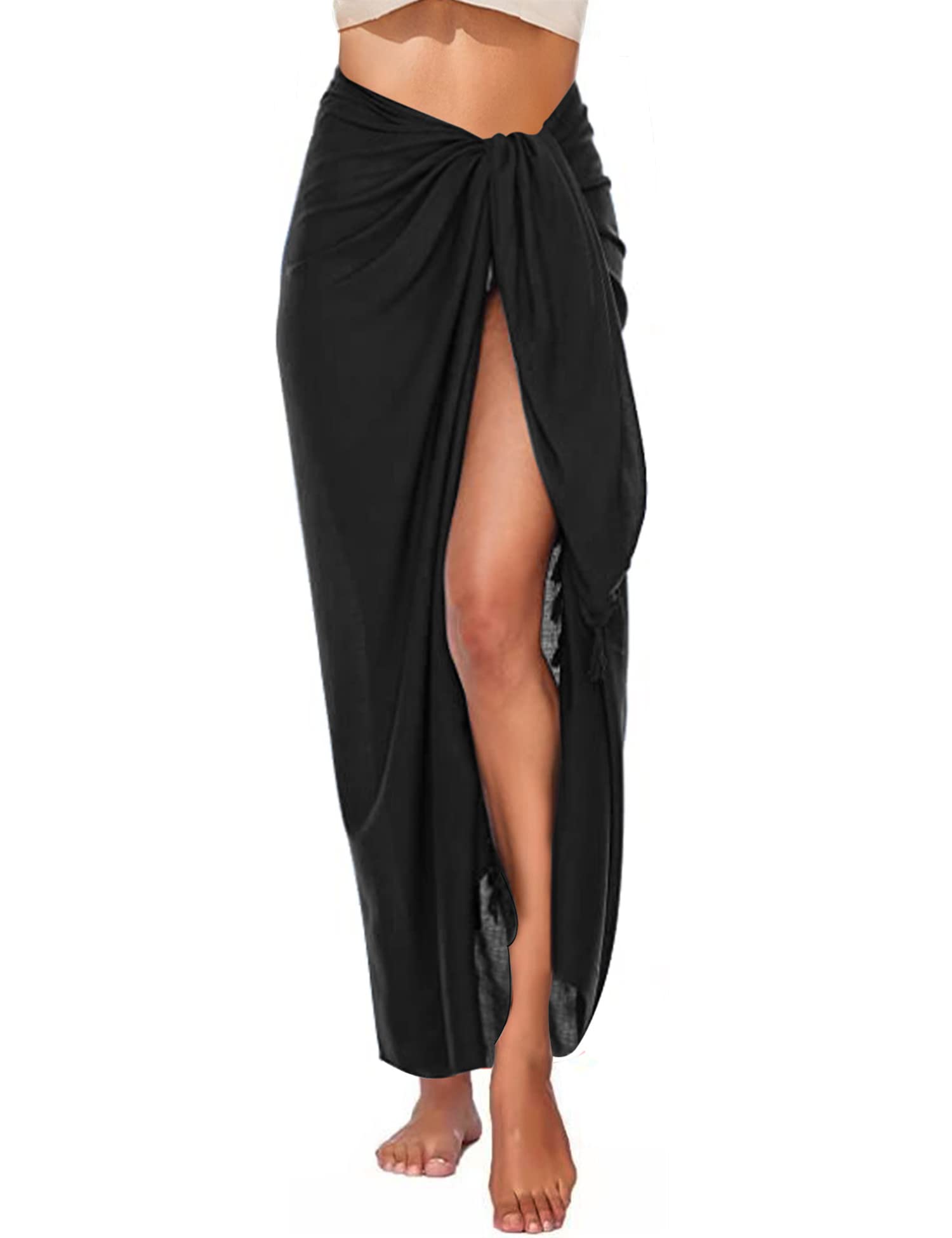 Vancavoo Pareos de Playa de Mujer Beach Sarong Bañador Pareo Playa para Verano Chal Bufanda Bikini Vestido Sexy Beachwear para Mujer Falda Vestido con Borla de Playa