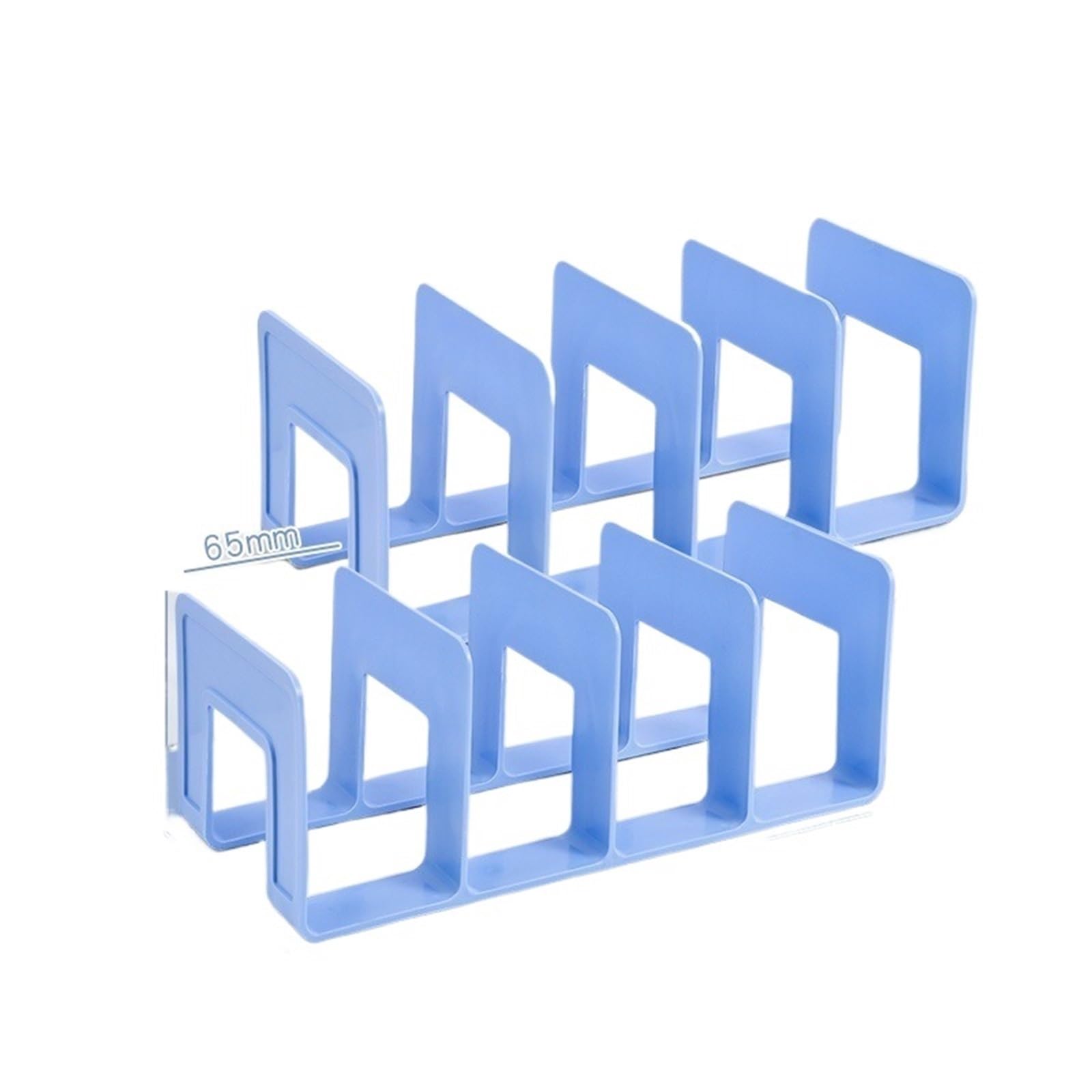 Bookends 2 Pieces Of Bookend Desktop Book Support Bookshelf Classification Storage Holding And Fixing Books(Blue)