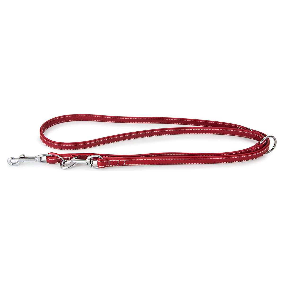 Hunde Führleine Barcelona Indian-Red 200 cm / 14 mm, Rot, Echtleder