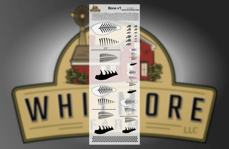 Bones v1 Fishing Lure Airbrush Stencil – 11″ x 4″ - 5 Sizes -Mylar Reusable (7.5 Mil Mylar)