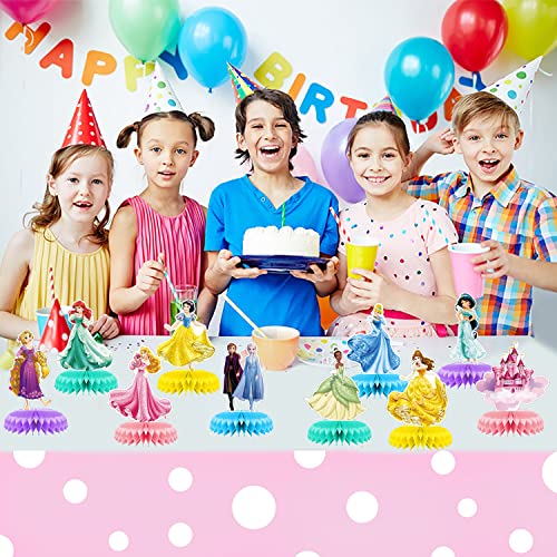 Maoyues 10Pack Princess Party Honeycomb Centerpieces Table Toppers, 3D Double Side Table Toppers, Children's Party Supplies,Birthday Princess Party Decorations For Girls #TOP4