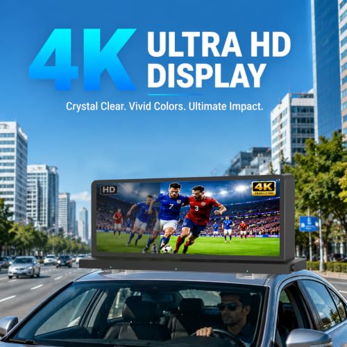 Image of P2.5 Double Sided Taxi Top LED Display, 4500nits High Brightness Commercial Advertising Car Roof LED Screen, IP65 Waterproof Advertising Display, 3G /4G /WiFi /USB Control, Wireless Remote Control