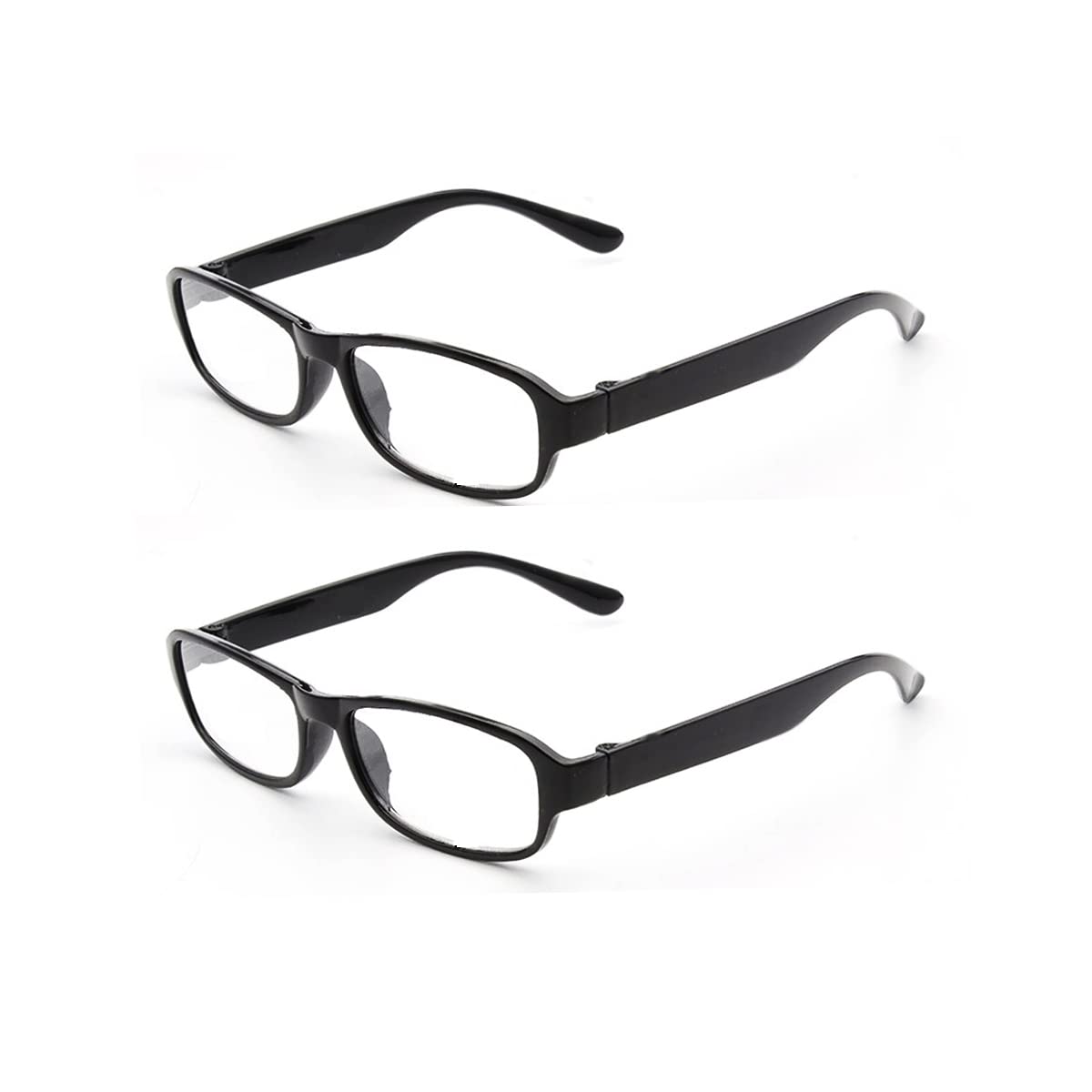 Reading Glasses +2.50 Classic Everyday Use Readers 2 Pairs Eyeglasses Eyewear Office Mens Womens Black and Tortoise Spectacles (Black)