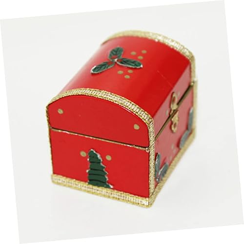 Miniatura 2 de TOYANDONA 1pc juego de madera mini muebles mini juguetes muebles simulados juguete mini artesanía caja de Navidad juguete madera rojo artesanía