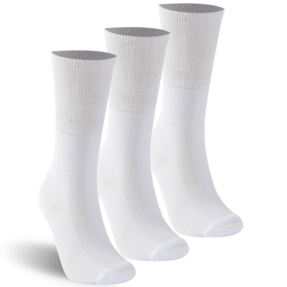 KitNSox Calcetines unisex de algodón sin costuras para diabéticos, paquete de 1/3/6, M/L/XL
