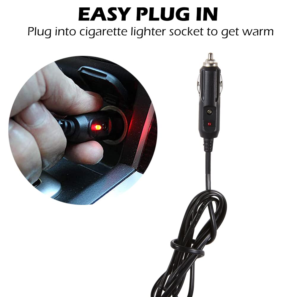 Big Hippo Koc do samochodu elektrycznego, 12 V, polarowy, podgrzewany koc samochodowy z łatwym kontrolerem, do samochodu, ciężarówki, kampera, idealny koc elektryczny na zimną pogodę (147 x 106 cm,