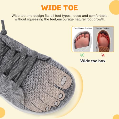 Image of JOINFREE Toddler Shoes Girls Boys Wide Barefoot Shoes Minimalist Walking Sneakers Zero Drop Slip on Tennis Shoe Breathable Naturally Flexible