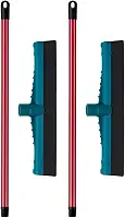 2 Rodos Plástico 30cm EVA Duplo com Cabo Reforçado – Puxa Água, Secagem Rápida, Limpeza Eficiente em Piso Molhado, Ideal para Banheiro, Cozinha, Casa, Lavanderia Áreas Internas, Leve, Durável Multiuso