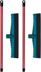 2 Rodos Plástico 30cm EVA Duplo com Cabo Reforçado – Puxa Água, Secagem Rápida, Limpeza Eficiente em Piso Molhado, Ideal para Banheiro, Cozinha, Casa, Lavanderia Áreas Internas, Leve, Durável Multiuso