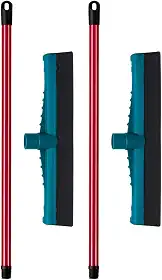 2 Rodos Plástico 30cm EVA Duplo com Cabo Reforçado – Puxa Água, Secagem Rápida, Limpeza Eficiente em Piso Molhado, Ideal para Banheiro, Cozinha, Casa, Lavanderia Áreas Internas, Leve, Durável Multiuso