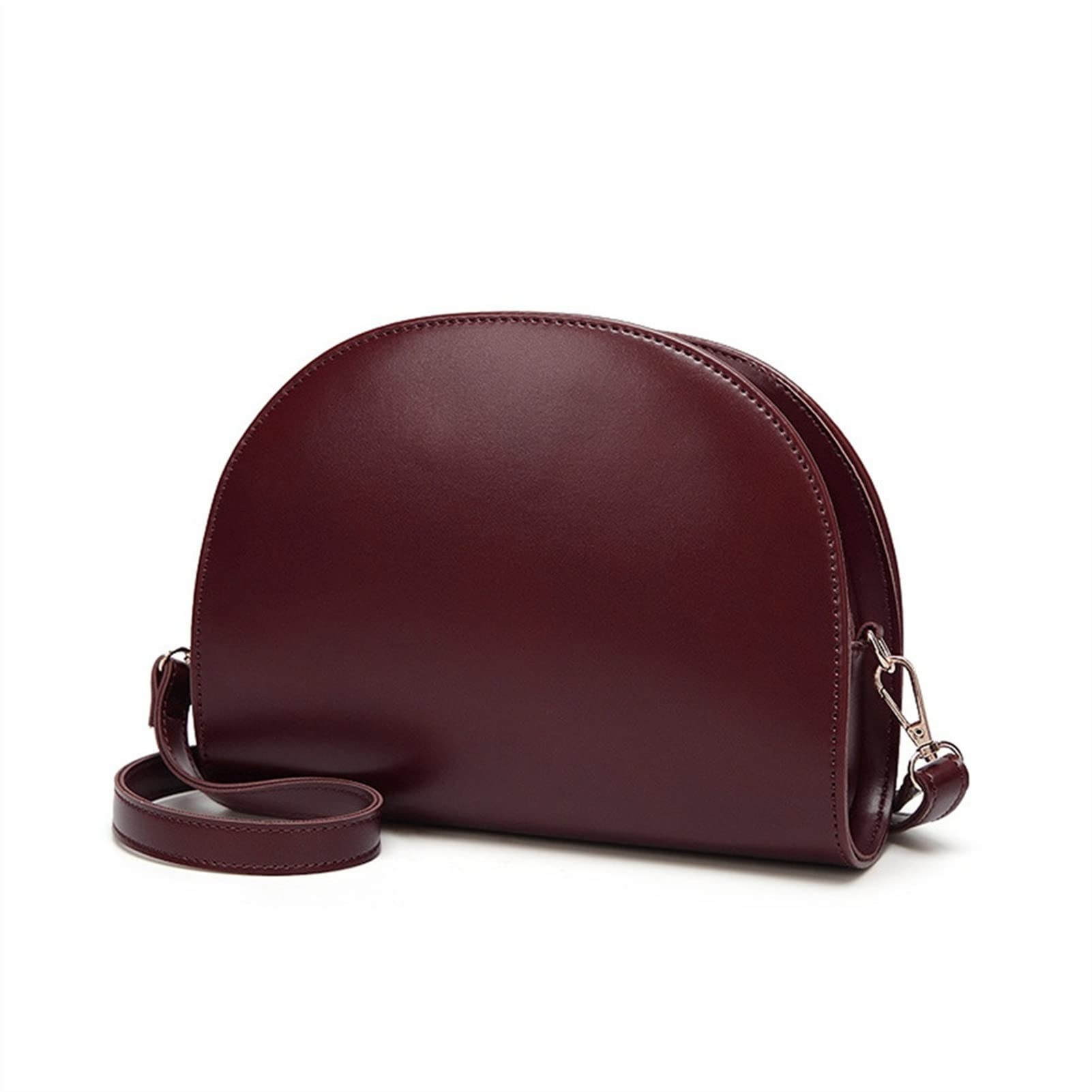 Sac à bandoulière en cuir PU vintage pour femme au design demi-cercle élégant
