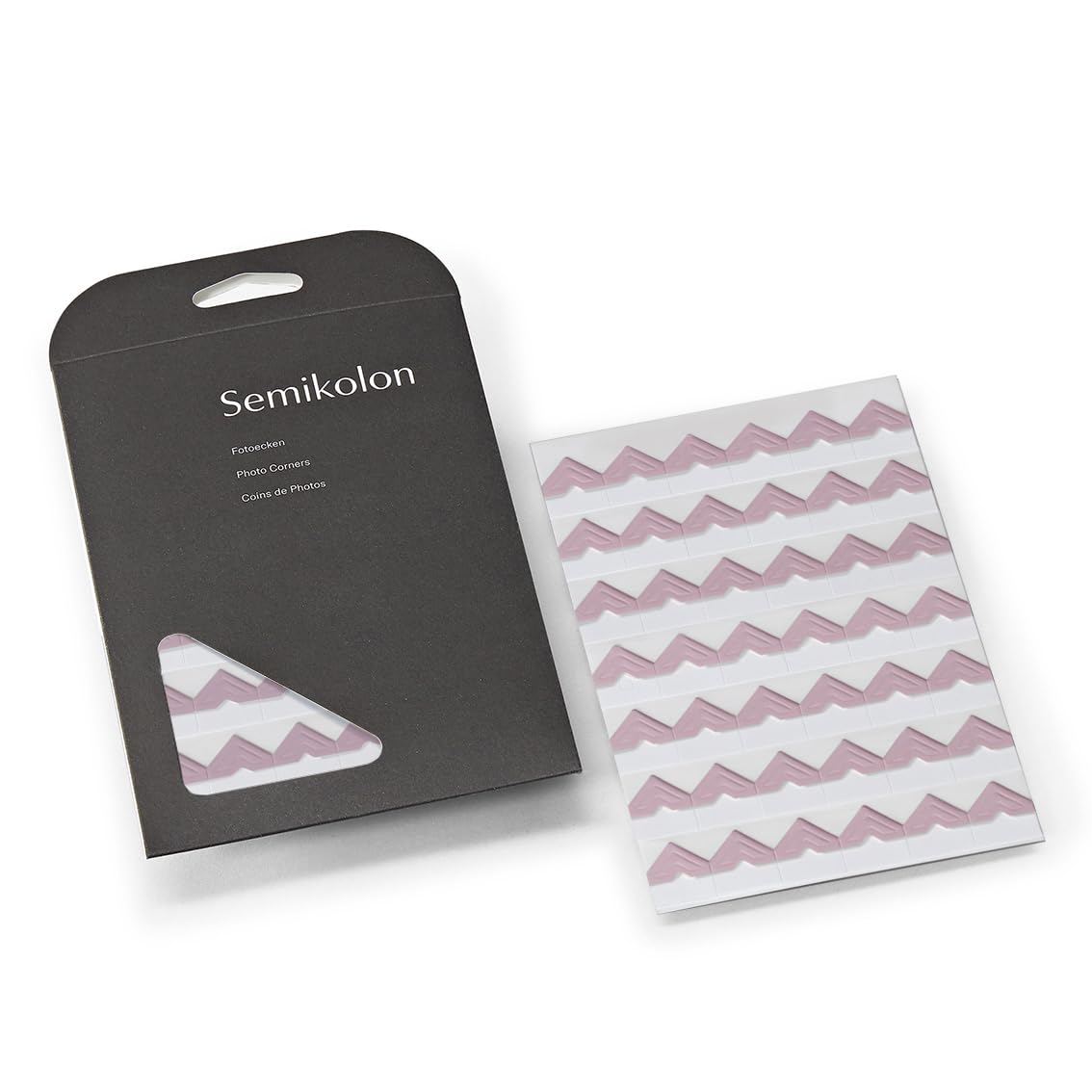 Semikolon 371944 Photo corners 252 pieces self-adhesive - stock pack, adhesive pads for photo books and photo albums - rosé — image 1