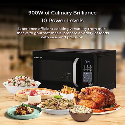 Image of SHARP 27L Convection Microwave Oven (R827KNK, Black, Healthy Fry with Zero Oil, Stainless Steel Cavity, Vapour Clean)