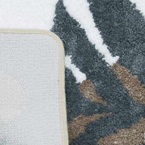 Mamrug Bath Mat Rug Boho Plant Abstract Art Brown Washable Bathroom Rugs,Non-Slip Shaggy Water Absorbent Flocking Microfiber Soft Fluffy Botanical Bathmats Doormats Rectangle Small 15X23 Inch thumb #6