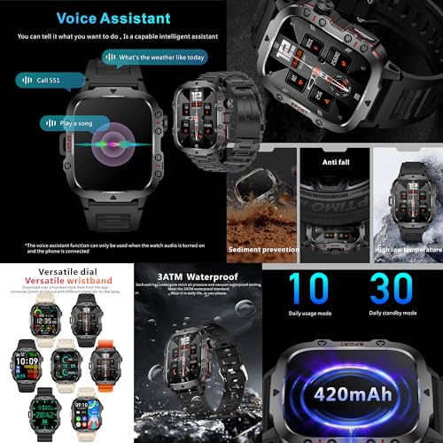 Image of 1.96 inch AMOLED Smart Watch for Men (Make /Answer Call), 2024 New Mens Smartwatches, Hands-Free Calling, Fitness Tracker Smartwatch for Android iPhones, Digital Watches Step Counter, 3 Straps (Brown)