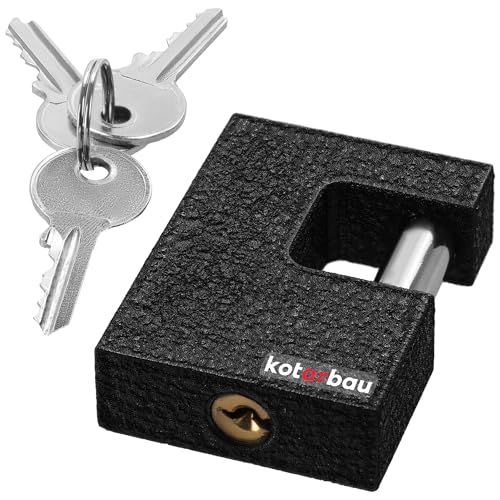 KOTARBAU® Gusseisen Vorhangschloss 60 mm Monoblock Vorhängeschloss mit Bolzen Einbruchsicherung Bügelschloss Gehärtetes Massivschloss Schwarz KOTARBAU® Gusseisen Vorhangschloss 60 mm Monoblock Vorhängeschloss mit Bolzen Einbruchsicherung Bügelschloss Gehärtetes Massivschloss Schwarz