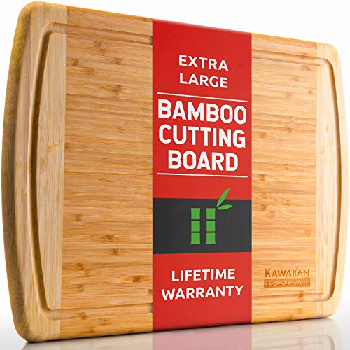 Bamboo Cutting Board - Extra Large Wooden 18 x 12 Inch Wood Cutting