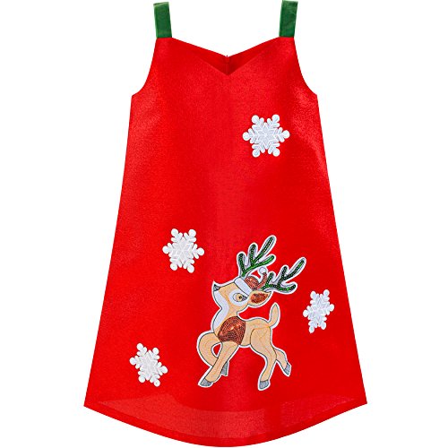 Sunny Fashion Girls Dress A-line Christmas Tree Xmas Sequin Sparkling Party