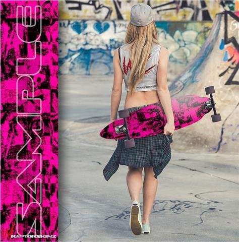 Pink Scene Kid - Decal Style Vinyl Wrap Skin fits Longboard Skateboards up to 10