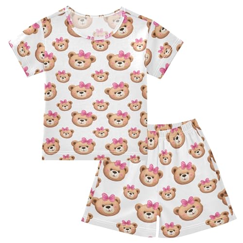 Cute Teddy Bear Pajama Set Pajamas Sleepwear Nightwear Loungewear Clothes Set B04042283